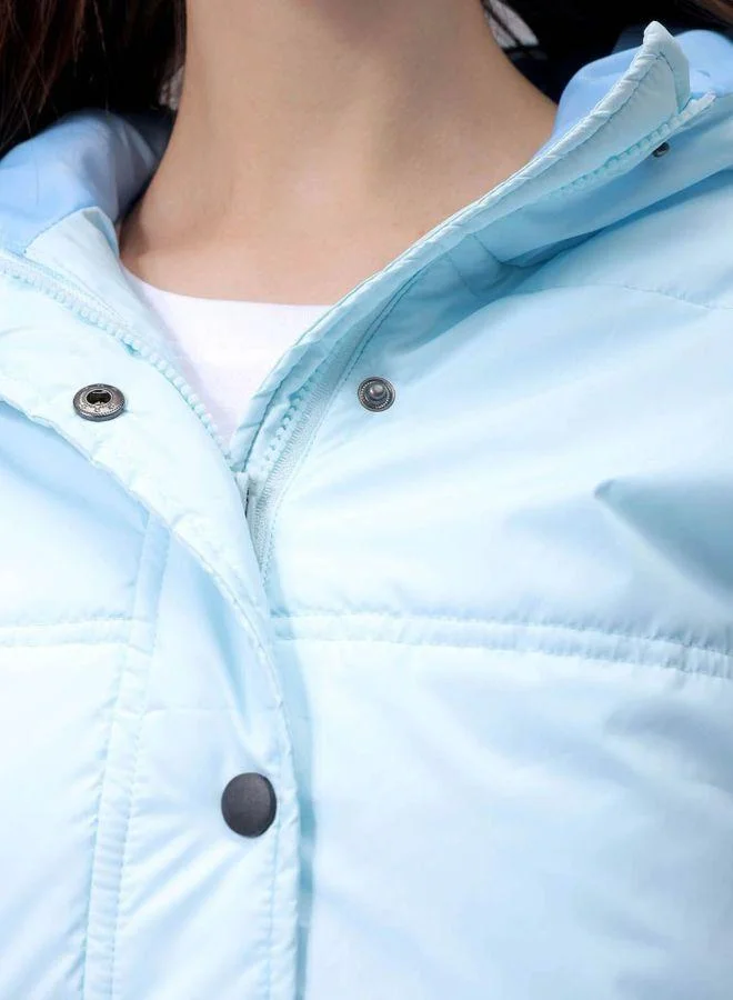 مرفوعة Women Relaxed Fit Solid Hooded Full Sleeves Quilted Jacket